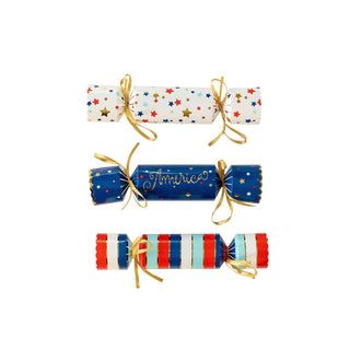 America Party Crackers / 4th of July Party Crackers / Americana Crackers / Patriotic Crackers / Red White and Blue Crackers