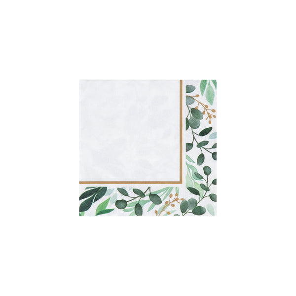 Gold Foil Dropping Branches Baking Cups / Green Leaves and Stripes / Botanical Treat Cups / Gender Neutral Baking Cups