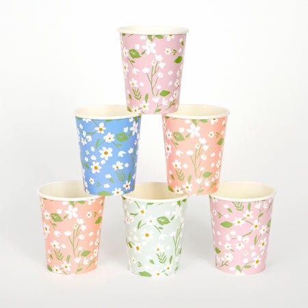 Ditsy Floral Cups / Daisy Paper Cups / Garden Party Cup / Tea Party / Bridal Shower Cup / Floral Cups / Daisy Cups