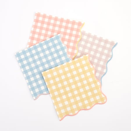 Gingham Pastel Large Plates / Gingham Paper Plate / Garden Party Plate / Tea Party / Bridal Shower Plates / Picnic Plates