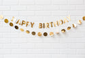 Happy Birthday Banner / Gold Happy Birthday Banner / Gold Birthday Garland / Birthday Banner / Gold Birthday Decor