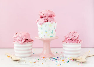 Happy Summer Baking Cups / Pink and Mint Treat Cups / Ice Cream Cups / Striped Baking Cups / Pink and Mint Baking Cups / Treat Cups