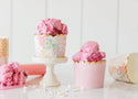 Flower Fields Pink Baking Cups / Floral Treat Cups / Gingham Pastel Baking Cups / Spring Party Decor / Easter Party