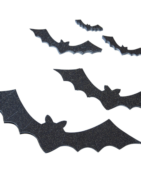 Halloween Black Glitter Bats / Black Bat Halloween Decor / Vintage Halloween Decor / Halloween Party / Halloween Bats / Bag of Bats