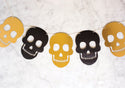 Halloween Skull Black and Gold Garland / Halloween Skull Banner / Halloween Party / Halloween Decor / Haunted House Garland