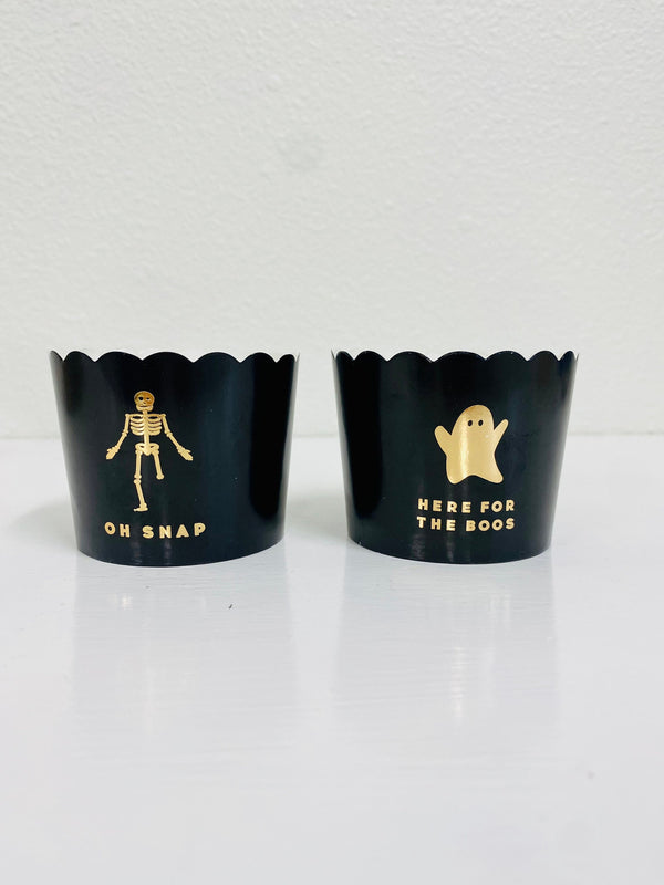 Oh Snap Baking Cups / Skeleton Treat Cups / Funny Halloween / Dancing Skeletons / Food Cups / Halloween Party Decor / Here for the Boos