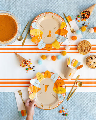 Turkey Shaped Large Plates / Harvest Plates / Thanksgiving Paper Plates / Gobble Plates / Turkey Shaped Party Plates / Harvest Party Decor
