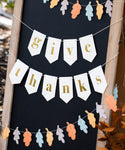 Harvest Give Thanks Leaves Banner / Give Thanks Garland / Thanksgiving Party Decor / Harvest Party Decor / Fall Party Decor