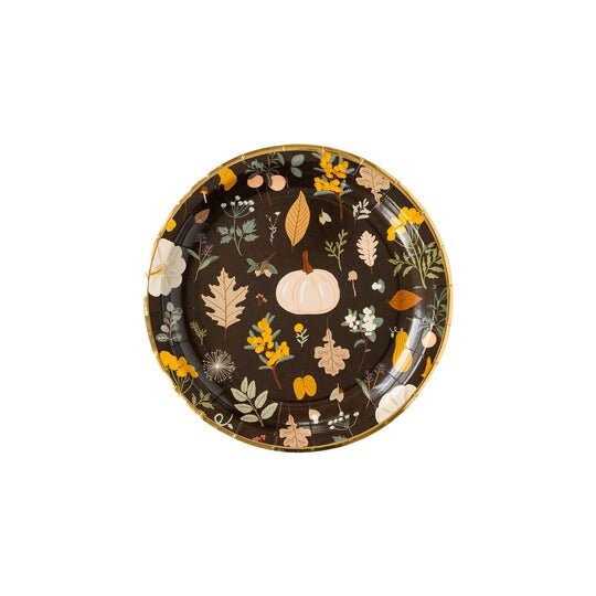 Harvest Moody Fall Plates / Harvest Plates / Thanksgiving Paper Plate / Friendsgiving Plates / Pumpkin Plates / Leaf Plates / Autumn Florals