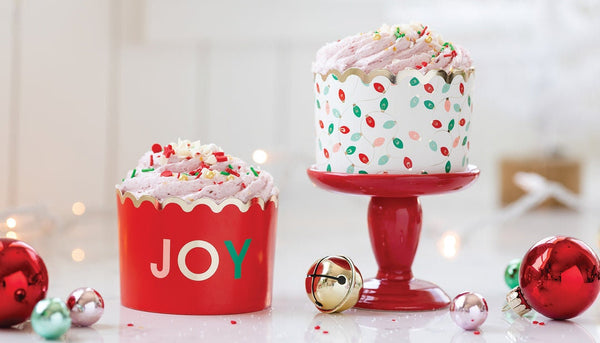 Holiday JOY Jumbo Baking Cups 40ct/ Joy Food Cups / Christmas Lights Jumbo Food Cups / Christmas Kids Treat Cups / Holiday Kids Party