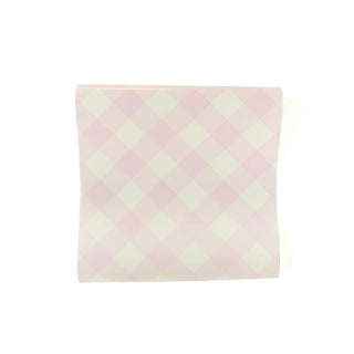 Pink Gingham Table Runner / Pink Paper Table Runner / Pink Gingham / Plaid Table Runner / Pink Plaid Runner