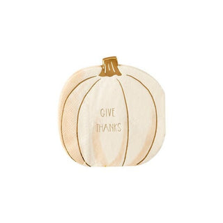 Give Thanks Pumpkin Napkin / Harvest Cocktail Napkin / Pumpkin Shaped Give Thanks Napkin / Friendsgiving Napkin / Harvest Party
