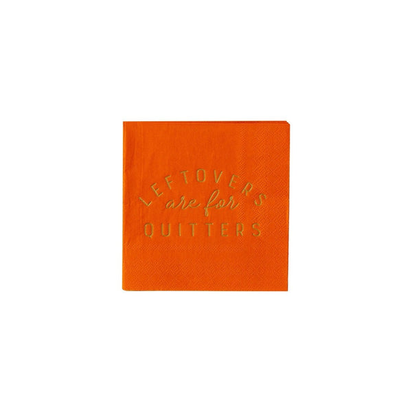 Leftovers Are For Quitters Napkins / Thanksgiving Napkins / Friendsgiving Napkins / Funny Party Napkins / Funny Thanksgiving Napkins