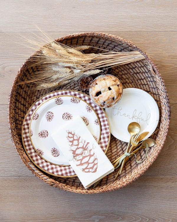 Wooden Pinecone Napkin Tags / Thanksgiving Tablescape / Farmhouse Thanksgiving /Friendsgiving /Thanksgiving Napkin Rings /Rustic Napkin Ring