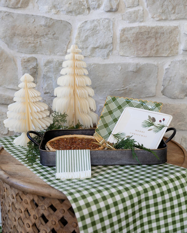 Golden Holiday Striped Plates / Golden Holiday Christmas Plate / Gold Holiday Plate / Gold Christmas /Farmhouse Christmas Plate