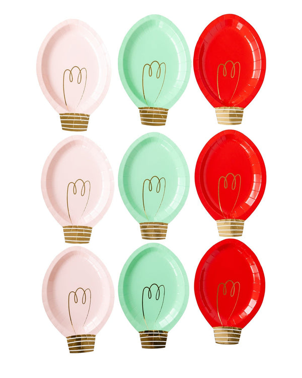 Christmas Lights Bulb Plate / Christmas Lights Plate / Christmas Plates / Holiday Plates / Holiday Party / Christmas Party Plates