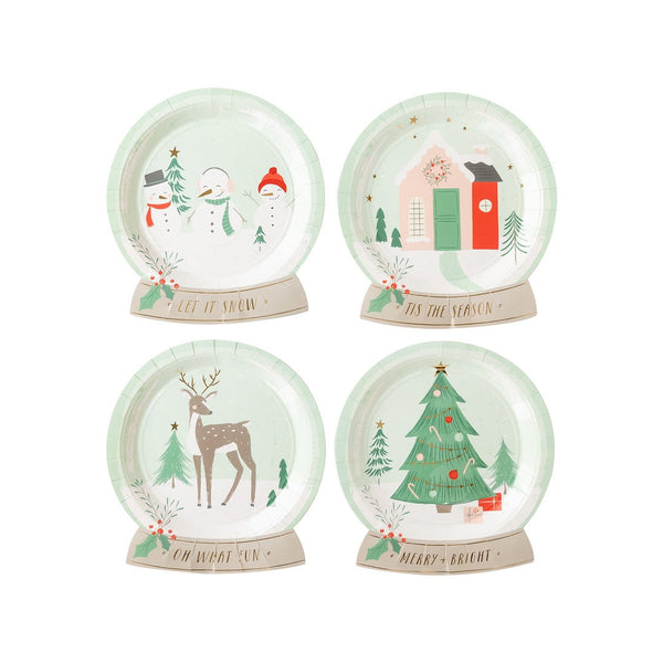 Snow Globe Shaped Plate / Christmas Snow Globe Plates / Christmas Plates / Holiday Plates / Holiday Party / Christmas Party Plates