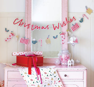 Christmas Wishes Banner Set / Whimsical Christmas Icons / Whimsical Christmas Tree Garland / Holiday Garland / Holiday Decor /Christmas Wish