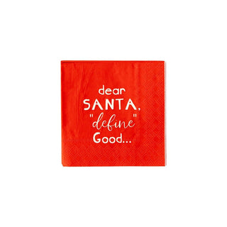 Dear Santa Holiday Napkins / Santa Christmas Napkins / Holiday Napkins / Holiday Cocktail Napkins / Christmas Napkin /Dear Santa / Good List