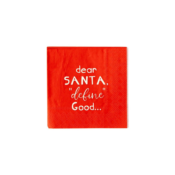 Dear Santa Holiday Napkins / Santa Christmas Napkins / Holiday Napkins / Holiday Cocktail Napkins / Christmas Napkin /Dear Santa / Good List