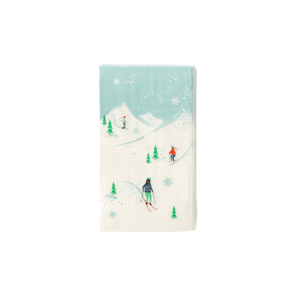 Mountain Skier Napkins / Apres Ski Party Napkin / Ski Party Napkin / Cozy Lodge Tableware / Winter Wonderland / Winter ONEderland