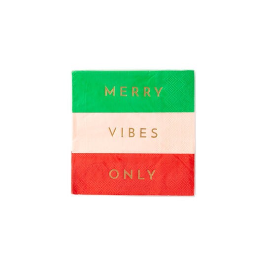 Merry Vibes Only Holiday Napkins / Christmas Napkins / Holiday Cocktail Napkins / Christmas Cocktail Napkins / Merry and Bright