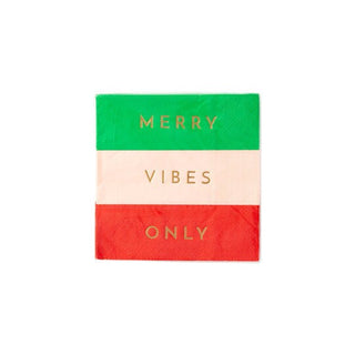 Merry Vibes Only Holiday Napkins / Christmas Napkins / Holiday Cocktail Napkins / Christmas Cocktail Napkins / Merry and Bright