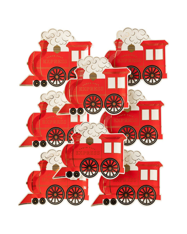 North Pole Express Plates / Train Shaped Plates / Christmas Plates / Holiday Paper Plates / North Pole Express / Christmas Party Plates