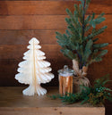 Botanical Honeycomb 11" Tree Decor / Cream Paper Accordian Tree / Holiday Decor / Botanical Christmas /Farmhouse Christmas Decor